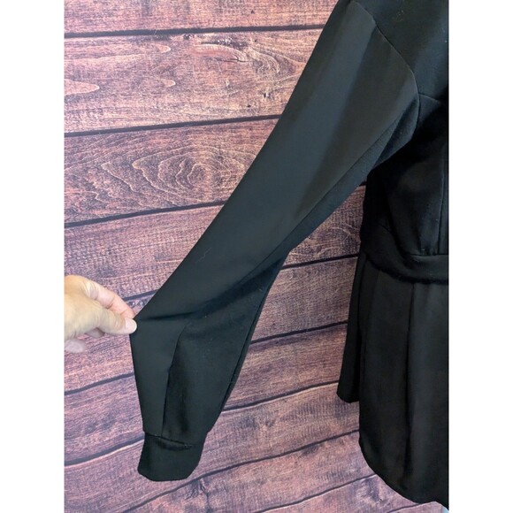 Kai Aakmann Pleated Black Unisex Chiffon Shirt Dress Twotone Sleeves Size Small - Picture 9 of 9